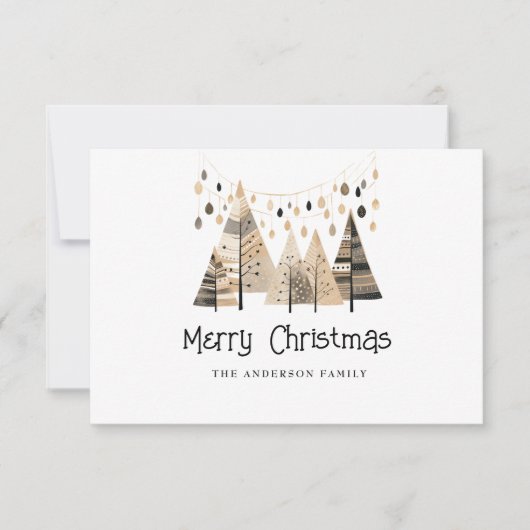 Boho Merry Kerstmis Bedankkaart (Voorkant)