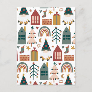 Boho Merry Kerstmis voor Friends Holiday Card Feestdagenkaart