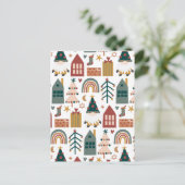 Boho Merry Kerstmis voor Friends Holiday Card Feestdagenkaart (Staand voorkant)