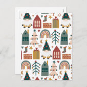 Boho Merry Kerstmis voor Friends Holiday Card Feestdagenkaart (Voorkant / Achterkant)