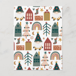 Boho Merry Kerstmis voor Friends Holiday Card Feestdagenkaart