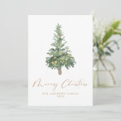 Boho Merry Kerstmis Waterverf Boom niet-foto Feestdagenkaart (Staand voorkant)