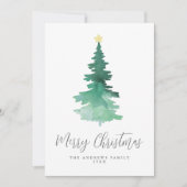 Boho Merry Kerstmis Waterverf Boom Niet-fotografer Feestdagenkaart (Voorkant)