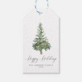 Boho Merry kerstWaterverf Boom Gift Labels Cadeaulabel (Voorkant)