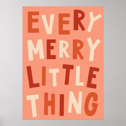 Boho Merry Little Thing Kinder kerstArt Print (Voorkant)