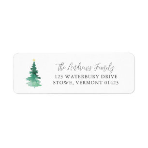 Boho Merry Waterverf Tree Adres Etiket