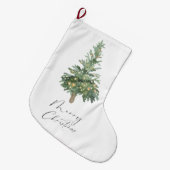 Boho Merry Waterverf Tree Grote Kerstsok (Voorkant (Hangend))