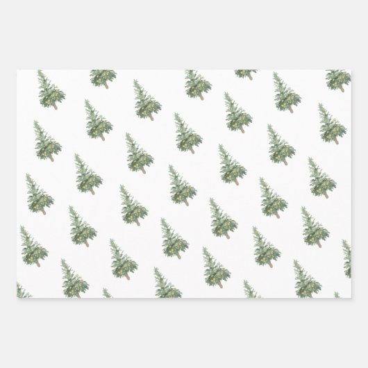 Boho Merry Waterverf Tree Inpakpapier Vel (Voorkant)