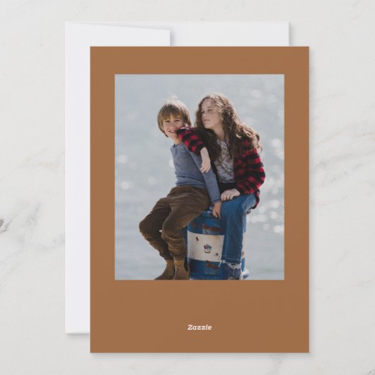 Boho Merry White script 3 Foto Collage Feestdagenkaart (Achterkant)