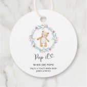 Boho met beer Pop het als ze baby shower pop Bedankjes Labels (Achterkant)