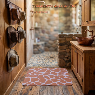 Boho met de hand geschilderde terracotta lavendel badmat