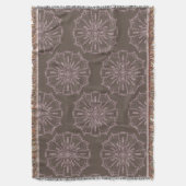 Boho met de hand getekend mandala roze bruin patro deken (Voorkant Verticaal)