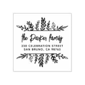 Boho met de hand getekende Leaves Lijst Modern Ret Rubberstempel (Afrduk)