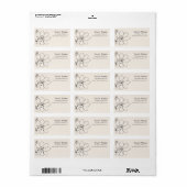 Boho met de hand getekende wilde bloem adreslabels etiket (Full Sheet)