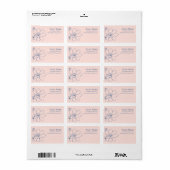Boho met de hand getekende wilde bloem adreslabels etiket (Full Sheet)