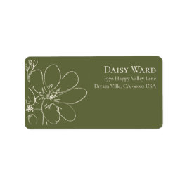 Boho met de hand getekende wilde bloem adreslabels etiket