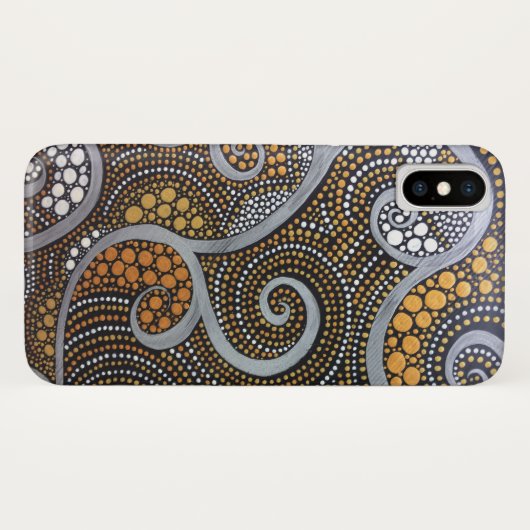Boho Metallic Swirls en Stippen Case-Mate iPhone Case (Achterkant (horizontaal))