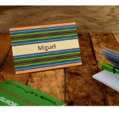 Boho Mexicaanse Serape Strepen Aangepaste Naam Briefkaart