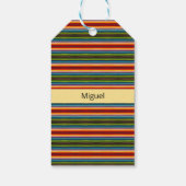 Boho Mexicaanse Serape Strepen Aangepaste Naam Cadeaulabel (Achterkant)