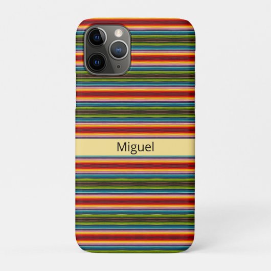Boho Mexicaanse Serape Strepen Aangepaste Naam Case-Mate iPhone Case (Achterkant)