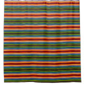 Boho Mexicaanse Serape Strepen | Psychedelische Bo Douchegordijn (Voorkant)