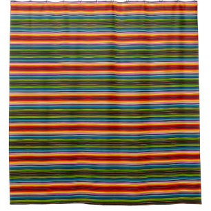 Boho Mexicaanse Serape Strepen Psychedelische Bo Douchegordijn