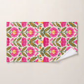 BOHO Mexican Talavera Flowers Fuchsia Pink Floral Bad Handdoek (Handdoek)