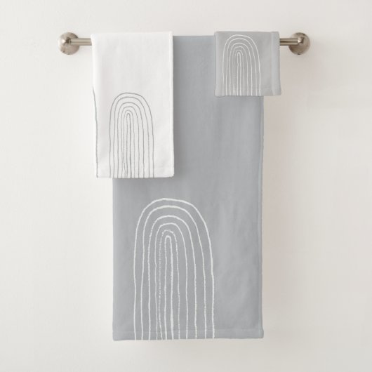 Boho Mid Century Chic Rainbow Bad Handdoek (Insitu)