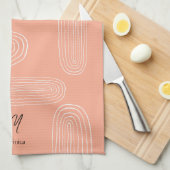 Boho Mid Century Chic Rainbow Monogram Theedoek (Quarter Fold)