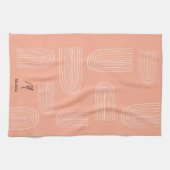 Boho Mid Century Chic Rainbow Monogram Theedoek (Horizontaal)