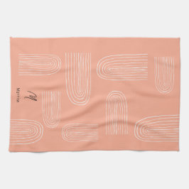 Boho Mid Century Chic Rainbow Monogram Theedoek