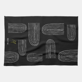 Boho Mid Century Chic Rainbow Monogram Theedoek