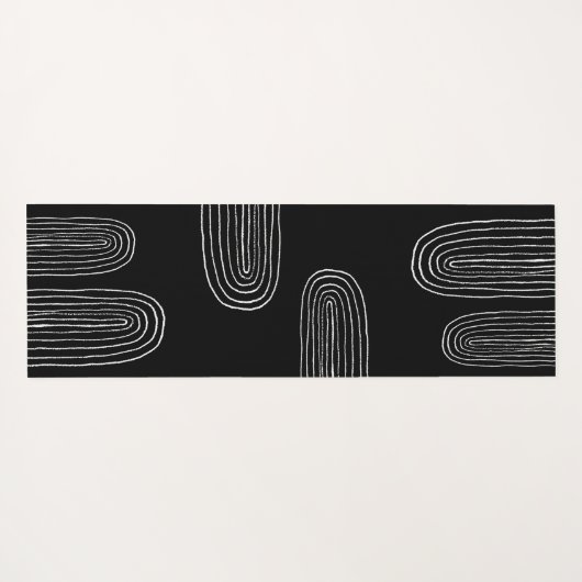 Boho Mid Century Chic Rainbow Monogram Yogamat (Achterkant (horizontaal))