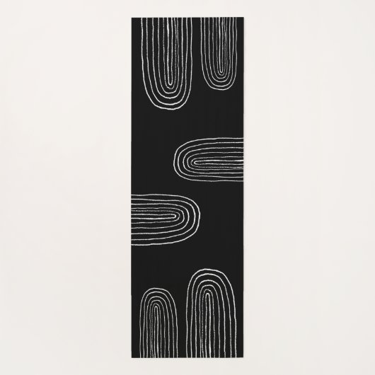 Boho Mid Century Chic Rainbow Monogram Yogamat (Achterkant)