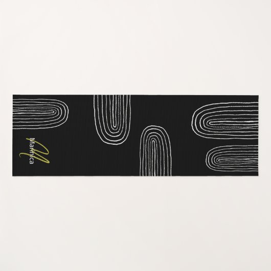 Boho Mid Century Chic Rainbow Monogram Yogamat (Voorkant (horizontaal))