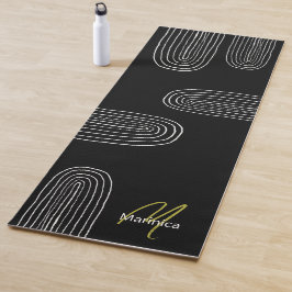 Boho Mid Century Chic Rainbow Monogram Yogamat