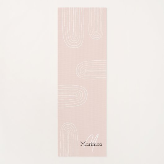 Boho Mid Century Chic Rainbow Monogram Yogamat (Voorkant)