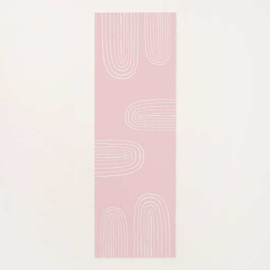 Boho Mid Century Chic Rainbow Monogram Yogamat (Achterkant)