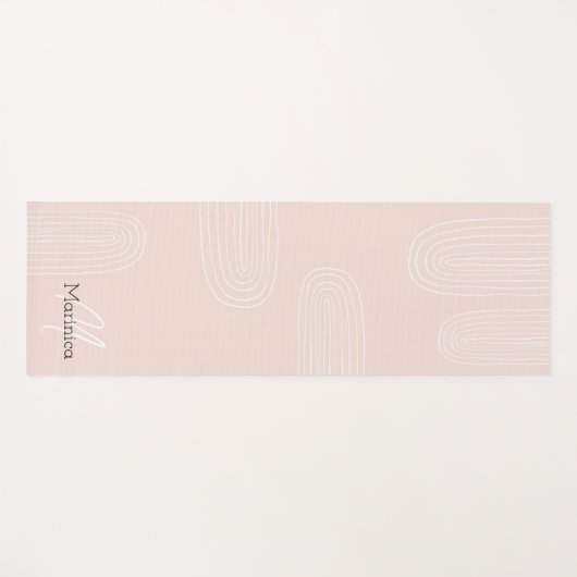 Boho Mid Century Chic Rainbow Monogram Yogamat (Voorkant (horizontaal))