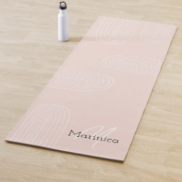Boho Mid Century Chic Rainbow Monogram Yogamat