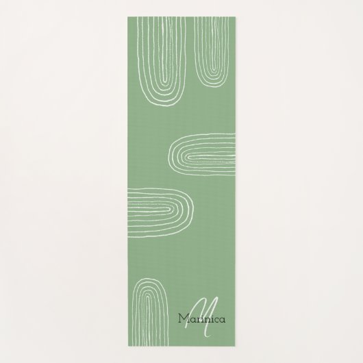 Boho Mid Century Chic Rainbow Monogrammed Yogamat (Voorkant)