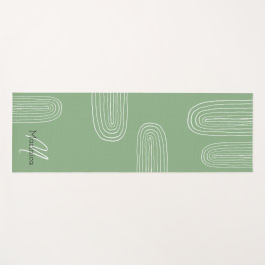 Boho Mid Century Chic Rainbow Monogrammed Yogamat (Voorkant (horizontaal))