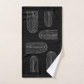 Boho Mid Century Chic Regenboog Monogram Bad Handdoek (Handdoek)