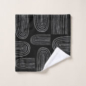 Boho Mid Century Chic Regenboog Monogram Bad Handdoek (Wasdoekje)