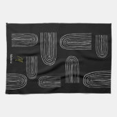 Boho Mid Century Chic Regenboog Monogram Theedoek (Horizontaal)