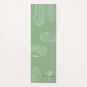 Boho Mid Century Chic Regenboog Monogram Yogamat (Voorkant)