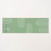 Boho Mid Century Chic Regenboog Monogram Yogamat (Voorkant (horizontaal))