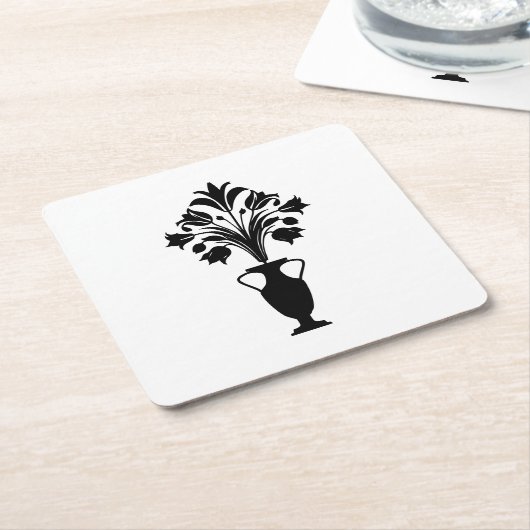 Boho Mid Century Flower Pot Kartonnen Onderzetters (Schuin)