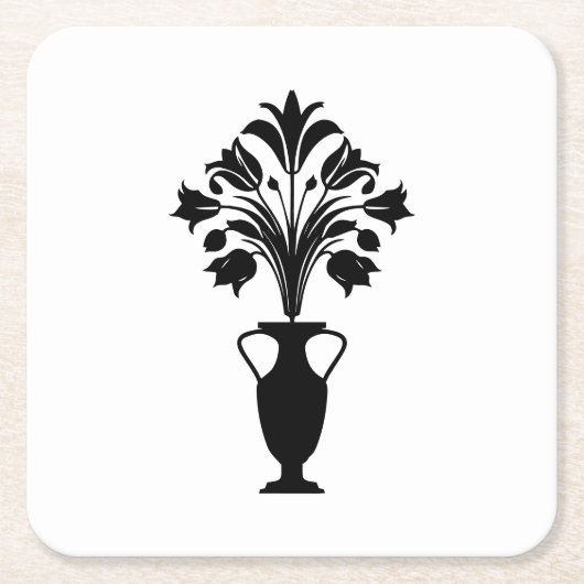 Boho Mid Century Flower Pot Kartonnen Onderzetters (Voorkant)