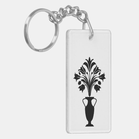 Boho Mid Century Flower Pot Sleutelhanger (Voorkant Links)